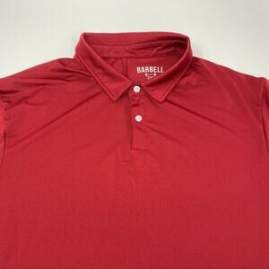 Barbell 2Xl Solid Red Short Sleeve‎ Polo Shirt